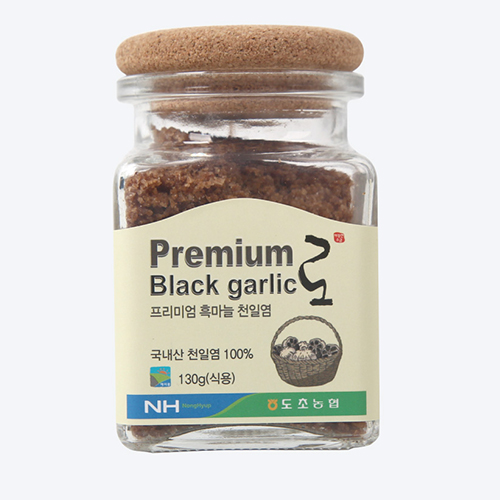 프리미엄 천일염 로 flavor salt(유리병) 130g - 흑마늘