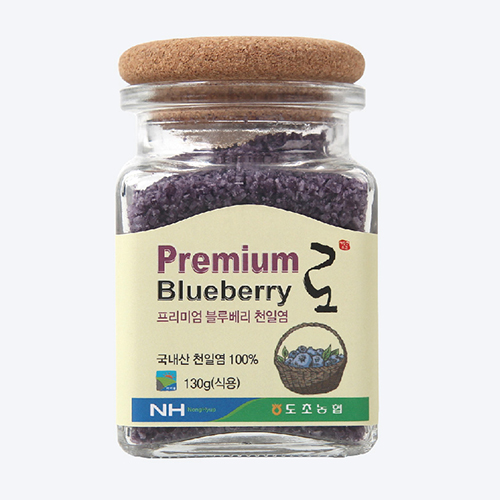 프리미엄 천일염 로 flavor salt(유리병) 130g - 블루베리